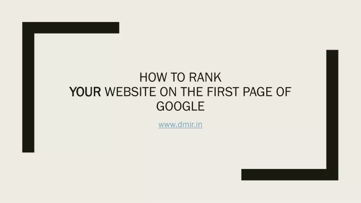 how to rank your website on the first page of google