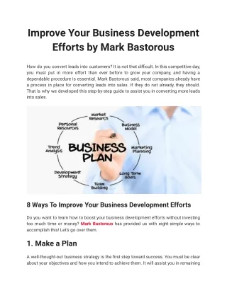 improve your business development efforts by mark