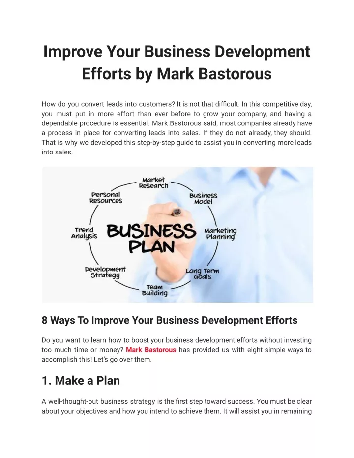 improve your business development efforts by mark