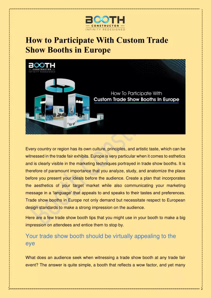 how to participate with custom trade show booths