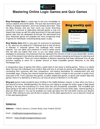 Bing Homepage Quiz - Bing Weekly Quiz 2022 - Bing Quizzes