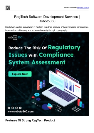 RegTech Development Services - Roboto360