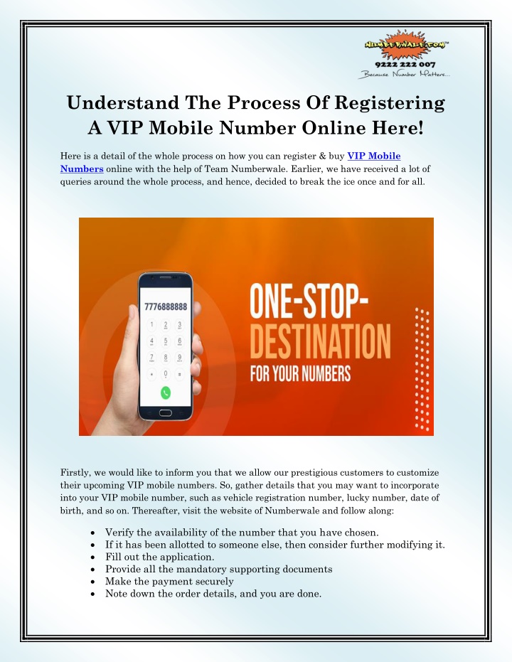 understand the process of registering