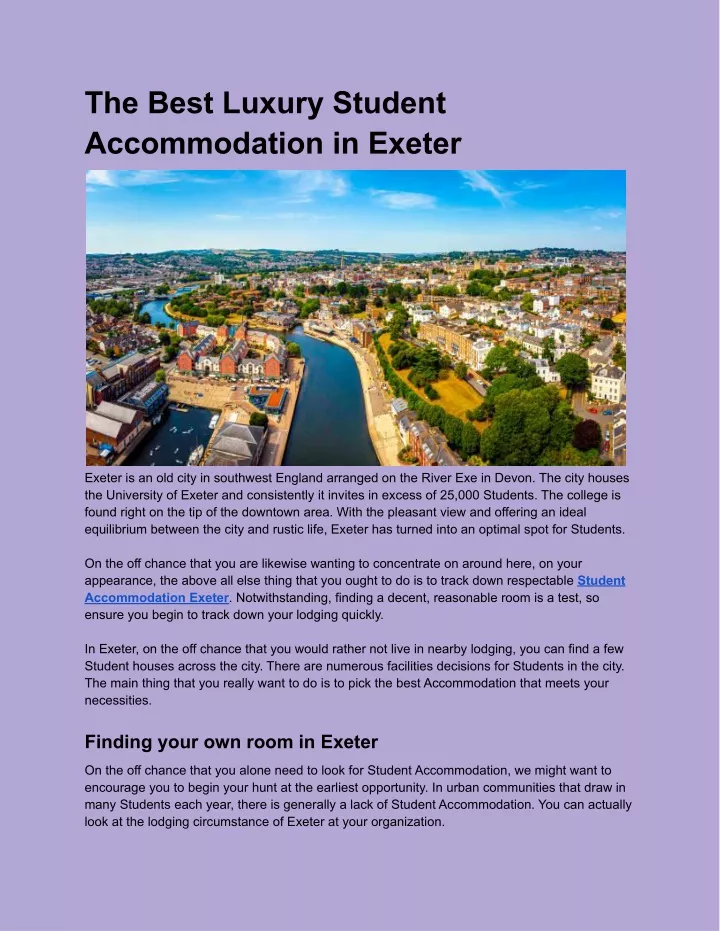 the best luxury student accommodation in exeter