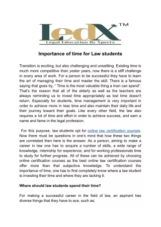 importance of time for law students