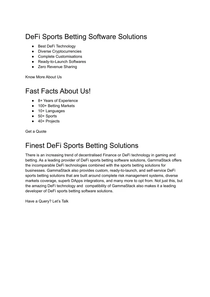 defi sports betting software solutions