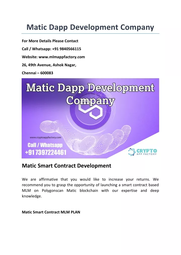 matic dapp development company