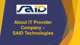 IT Provider - SAID Technologies