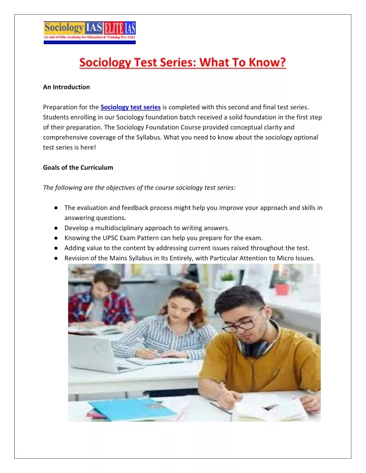 sociology test series what to know