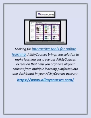 Interactive Tools For Online Learning | AllMyCourses