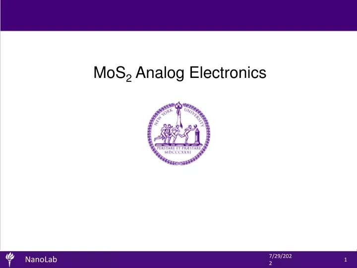mos 2 analog electronics