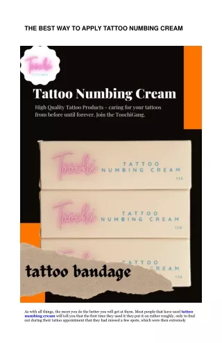THE BEST WAY TO APPLY TATTOO NUMBING CREAM