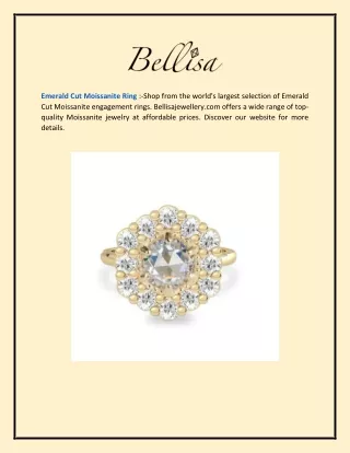 Emerald Cut Moissanite Ring  Bellisajewellery.com