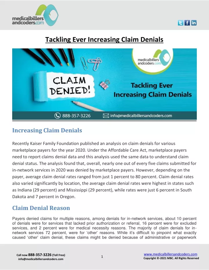 tackling ever increasing claim denials