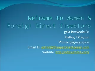 Women & Foreign Direct Investors Summit 2022