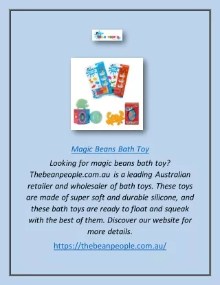 Magic Beans Bath Toy | Thebeanpeople.com.au
