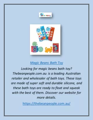 magic beans bath toy