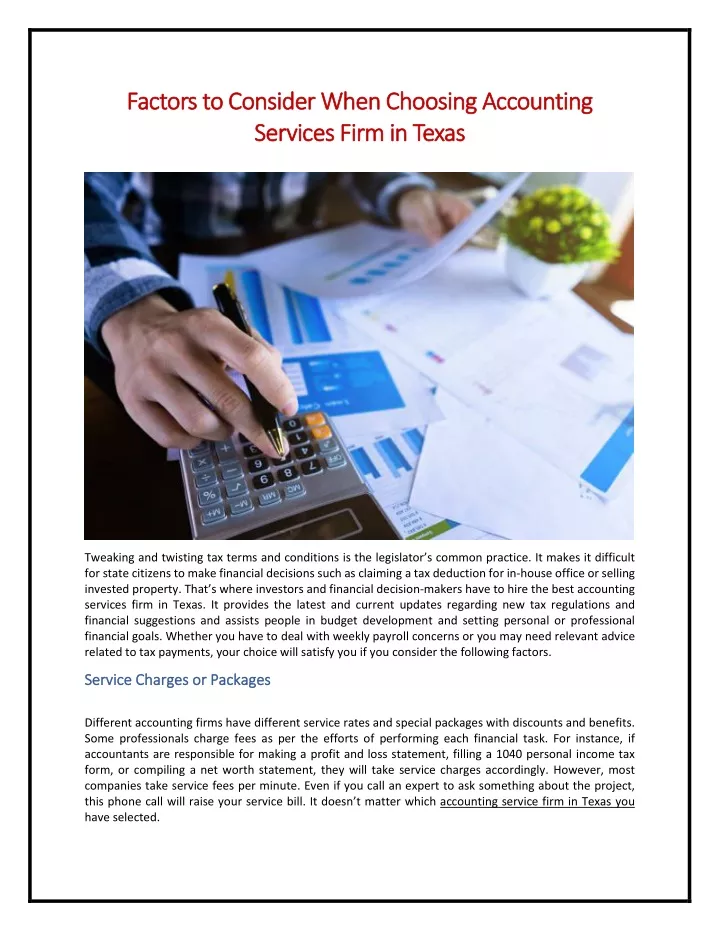 PPT - Wallcpafirm Factors to Consider When Choosing Accounting Services ...