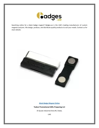 Black Badge Magnet Online | Badges.ae