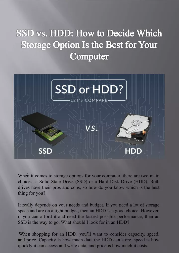 ssd vs hdd how to decide which storage option