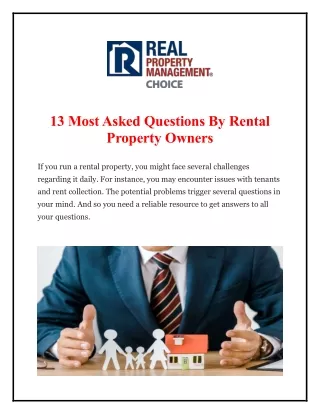 13 Most Asked Questions By Rental Property Owners