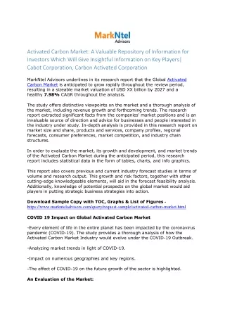 activated carbon market a valuable repository