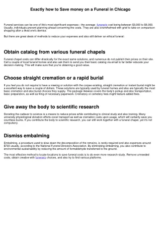 Just how to Save on a Funeral Service in Chicago