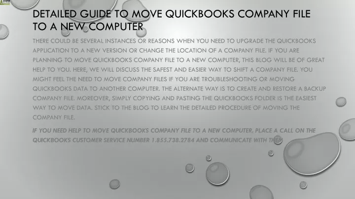 detailed guide to move quickbooks company file to a new computer