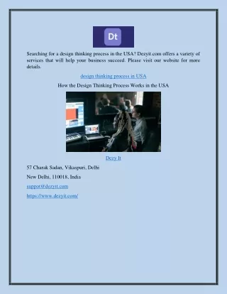 How the Design Thinking Process Works in the USA