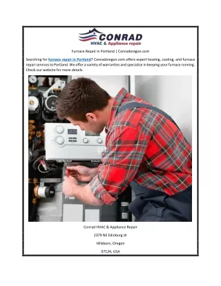 Furnace Repair in Portland | Conradoregon.com