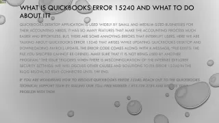 what is quickbooks error 15240 and what to do about it