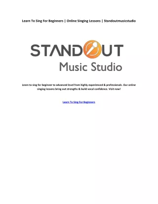learn to sing for beginners online singing