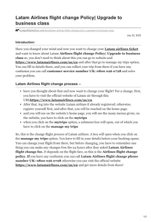 latam airlines flight change policy upgrade