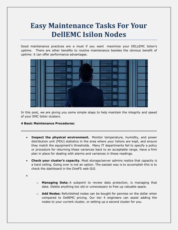 easy maintenance tasks for your dellemc isilon