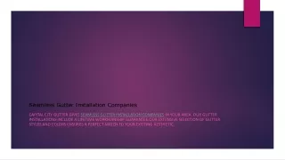 Seamless Gutter Installation Companies