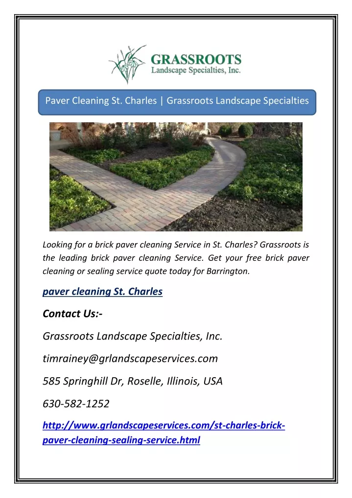 paver cleaning st charles grassroots landscape