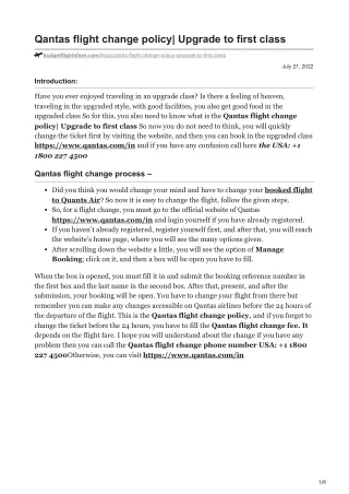qantas flight change policy upgrade to first class