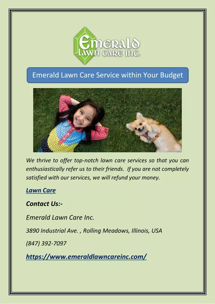 emerald lawn care service within your budget