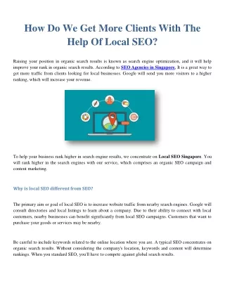 how do we get more clients with the help of local
