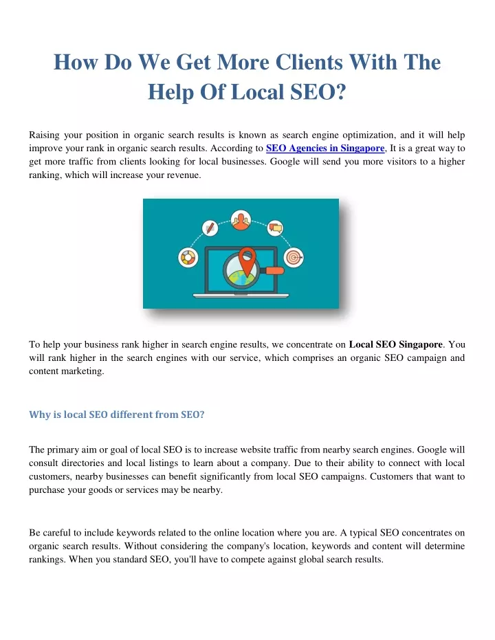 how do we get more clients with the help of local