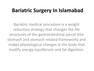 bariatric surgery in islamabad