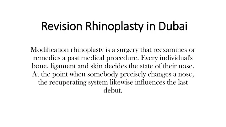 revision rhinoplasty in dubai