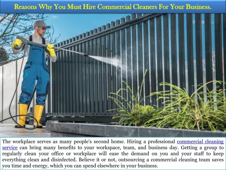 reasons why you must hire commercial cleaners for your business