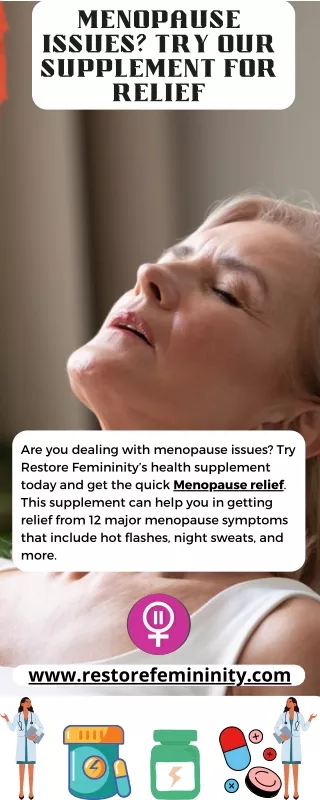 Menopause Issues Try Our supplement For Relief