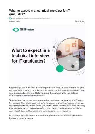What to expect in a technical interview for IT graduates