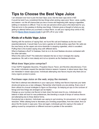 tips to choose the best vape juice i am stressed