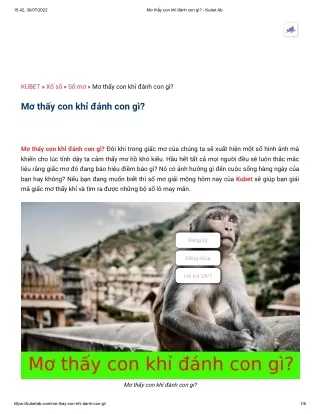 Mơ thấy con khỉ đánh con gì_ - Kubet Ab