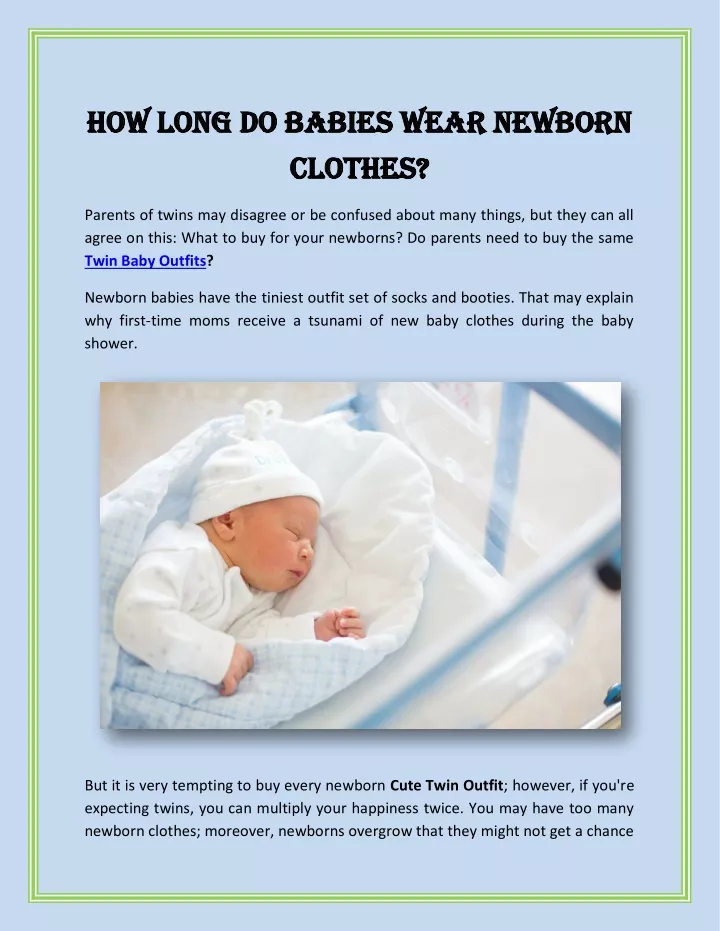 how long do babies wear newborn how long