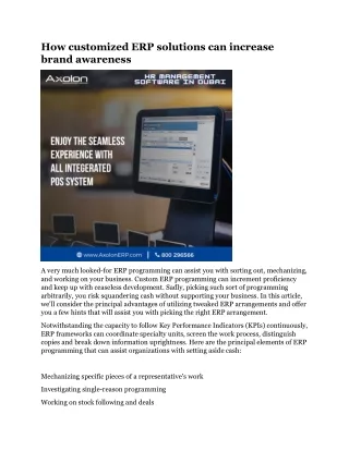 how customized erp solutions can increase brand