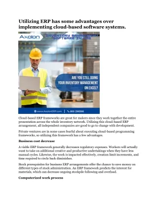 utilizing erp has some advantages over